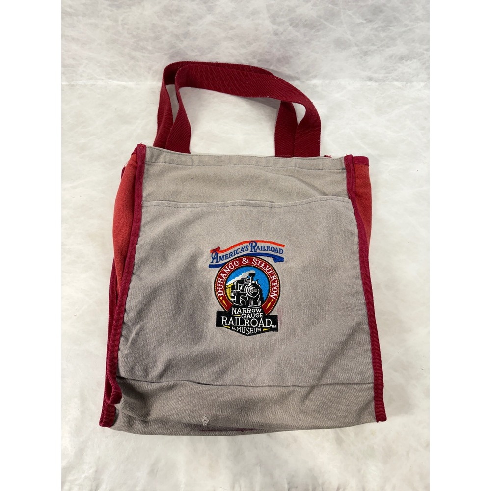 Durango & Silverton Narrow Gauge Railroad Canvas‎ Tote Bag Grey Train Souvenir